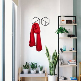 Wallity Gancho de Pared Geometric Negro